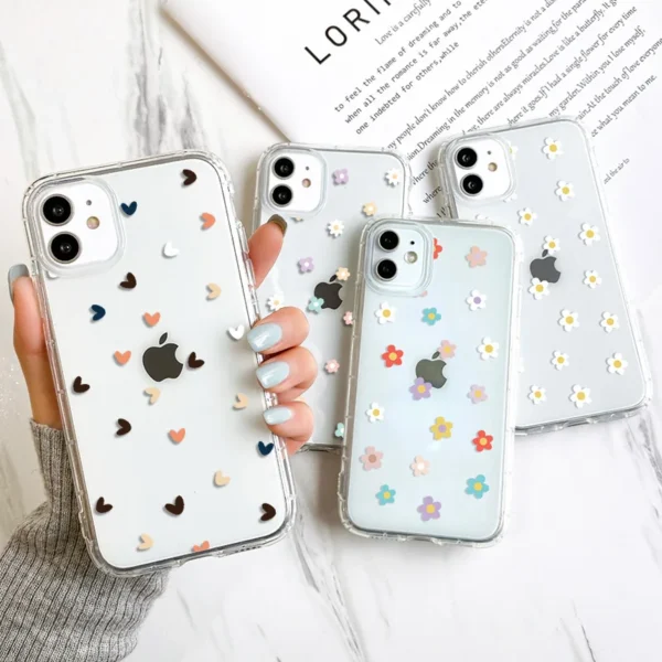 Clear Phone Case For iPhone 16 Pro Case iPhone 15 13 11 12 14 Pro Max 12 13 Mini XR X XS 7 8 Plus SE Shockproof Love Heart Cover - Image 2