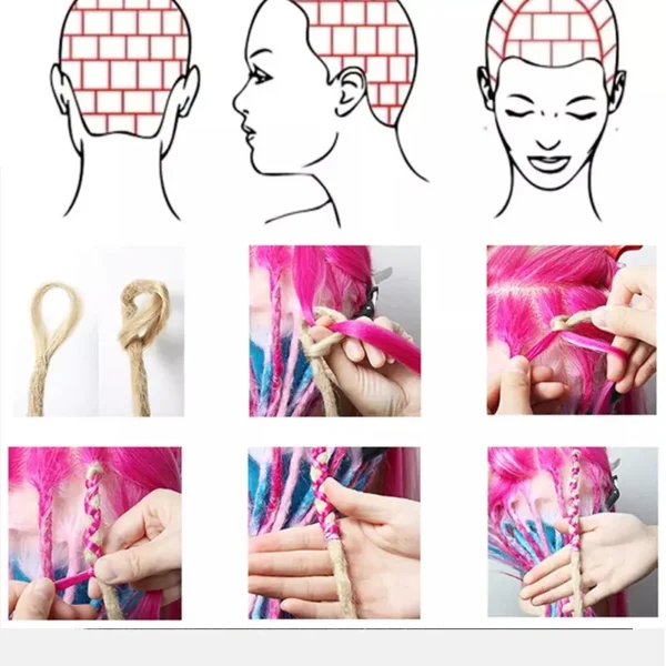 Synthetic 8Inch Handmade Dreadlocks 10strands Locs Hip-Hop Style Braids Hair Extension Crochet Hair for Men Women - Image 6