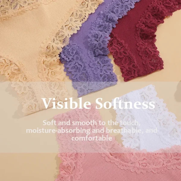 3Pcs/set Women Cotton Lace Panties Floral Intimate Underwear Trendy Patchwork Lace Briefs Female Soft Underpants Lingerie S-XL - Image 5