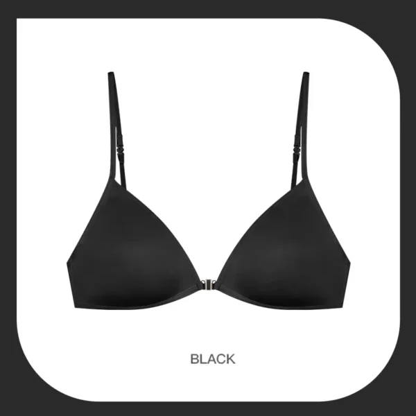 kf-Se6f8c6980c3045b7b1e90913dedfc3acS New Sexy French Triangle Bra Front Button Push-Up No Underwire Beauty Back Women's Exquisite Lingerie Thin Bikini Seamless Bra - Image 1