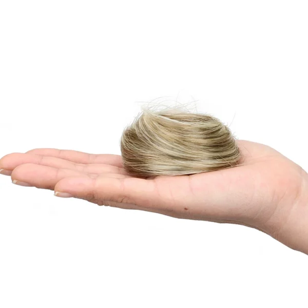 Elegant Synthetic Hair Bun for Women Soft Comfortable Chignon Style Elastic Rubber Band Scrunchy Updo Hairpiece - Image 3
