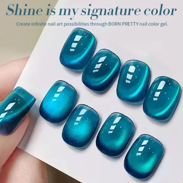 BORN PRETTY 10ml Auroras Blue Cat Magnetic Gel Nail Polish for Winter Nails Jelly Glass Water Light Varnis Semi Permanent Nail - Image 2