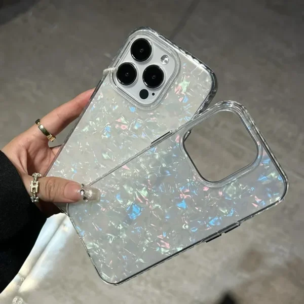 Luxury Shell Pattern Laser Phone Case For iPhone 11 12 13 14 15 16 17 Pro Max Plus Air IMD Shockproof Bumper Cases Cover - Image 3