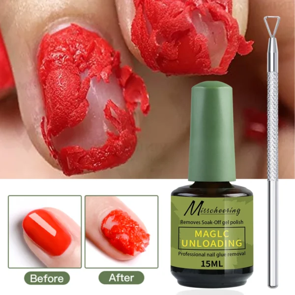 2pcs/Set Nail Magic Remover With Remover Tool Quickly & Easily Remove Gel Nail Polish And Poly Nail Gel Without Harming Nails - Image 5