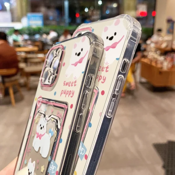 Transparent Card Slot Bag Holder Phone Case For iPhone 13 15 16 11 17 12 14 Pro Max XR XS X 7 8 Plus SE Cartoon Cute Dog Cover - Image 5