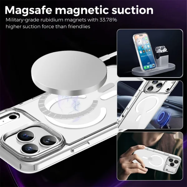 Luxury Anti-Yellow Strong Magnetic Case for iPhone 17 Pro Max Air 16 15 14 13 12 11 Magsafe Shockproof Wireless Charging Cover - Image 4