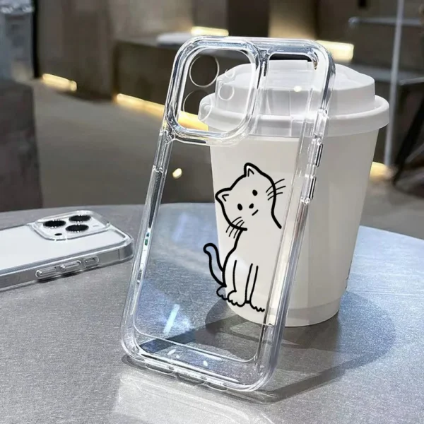 Cartoon Animal Cute Cat Phone Case For iPhone 13 Case iPhone 11 17 12 14 15 16 Pro Max XR 7 8 Plus SE Silicone Soft Clear Cover - Image 3