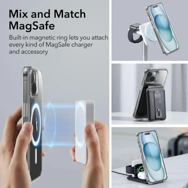 Luxury Clear Magnetic Case For MagSafe For iPhone 16 17 Pro Max 17 Air With Camera Touch Buttons Case Wireless Charging Cover - Image 3