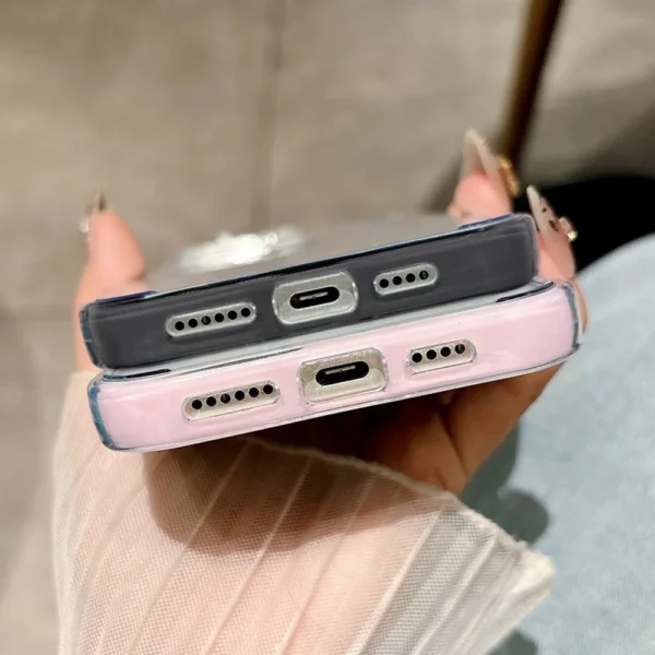 Cute Pink Bow Phone Case For iPhone 17 Pro Max Case iPhone 13 15 14 11 12 16 Pro Max Transparent 2 IN 1 Shockproof Soft Cover - Image 6