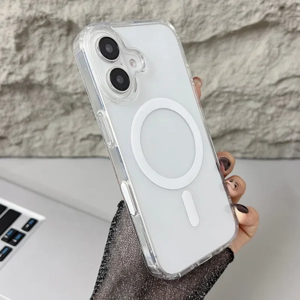Luxury Clear Magnetic Case For MagSafe For iPhone 16 17 Pro Max 17 Air With Camera Touch Buttons Case Wireless Charging Cover - Image 5