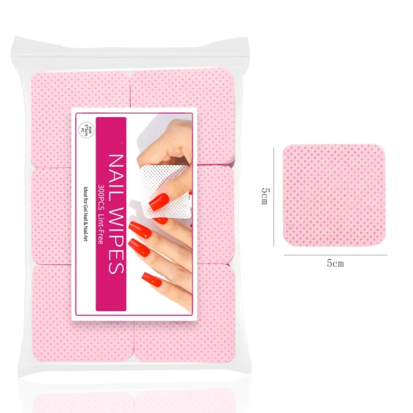 300pcs Cotton Gel Nail Polish Remover Wipes Nail Cleaning Pads Non Woven Lint-Free Nail Pads For Beauty Salon Nail Art Tool - Image 3
