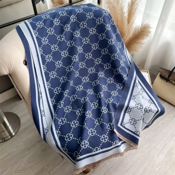 Luxury Cashmere Plaid Scarf Winter Women Pashmina Shawls Warm Blanket Wraps Female Foulard Bandana Brand Thick Scarves Hijab - Image 6