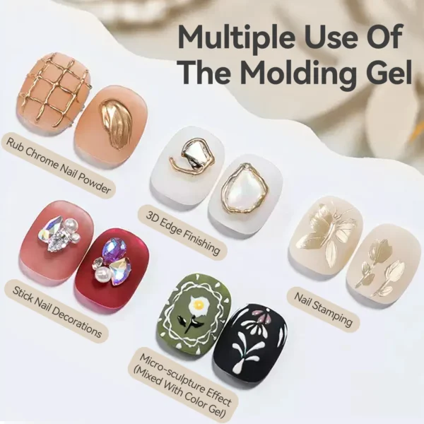 BORN PRETTY 5g Semi-Solid Magic Metal Powder Modeling Gel Transparent 3D Shaping Sculpting Carving Nail Art Glue - Image 6
