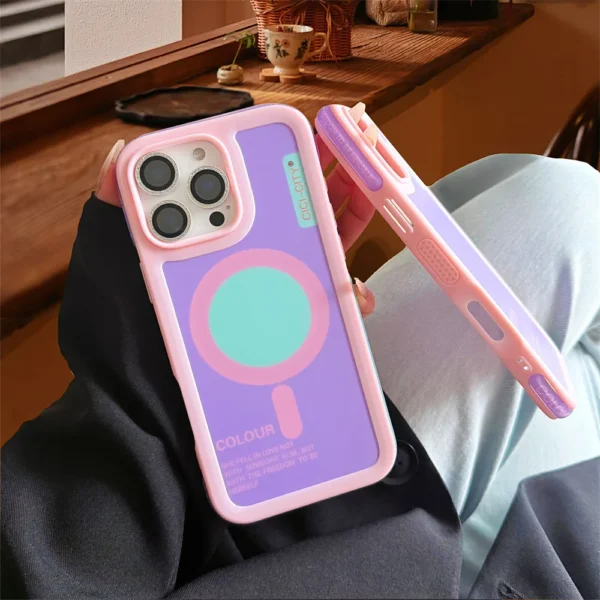 Luxury Candy Color Magsafe Case for iPhone 17 Air 16 Pro 15 14 13 16 Pro Max Plus Color Dopamine Magnetic Wireless Charge Cove - Image 3