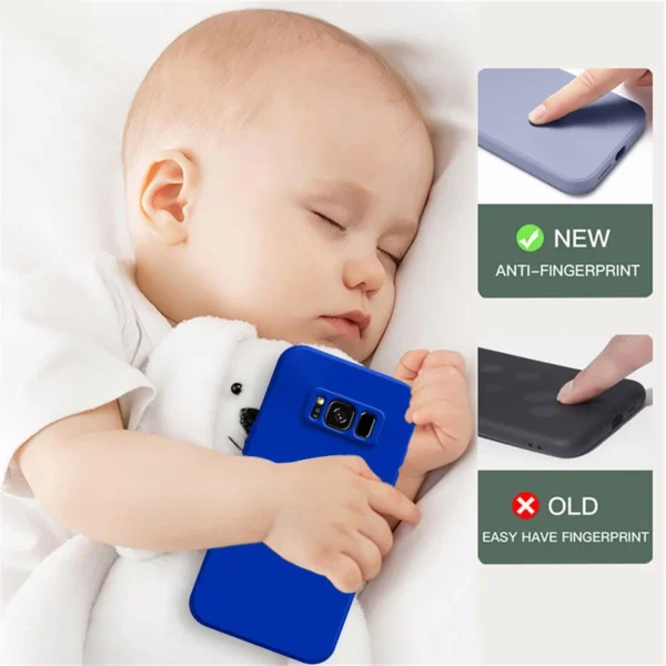 Squares Liquid Silicone Phone Case for Samsung Galaxy S8 S9 S10 Note 9 10 Plus A32 A51 A52 A54 4G 5G Soft Shockproof Back Cover - Image 3