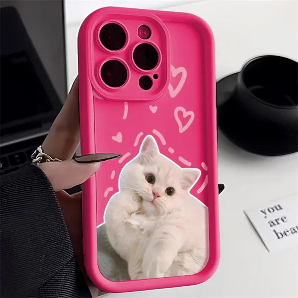 Candy Color Cute Cat Phone Case For iPhone 13 Case iPhone 11 15 14 12 17 16 Pro Max XR XS 7 8 SE Funny Matte Shockproof Cover - Image 5