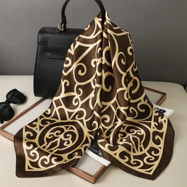 Luxury Brand Square Silk Scarf Women Hairband Design Printed Small Satin Shawls Foulard Neckerchief Female Headbands Bandana - Image 4