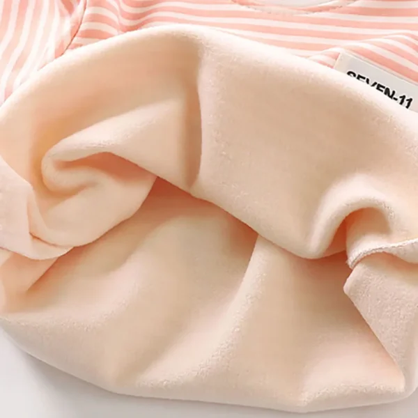 Baby Warm Clothing Set Fleece Lined Children Boys Girls Striped Underwear Sleepwear Set Ideal for Home Pajamas Autumn Winter - Image 6