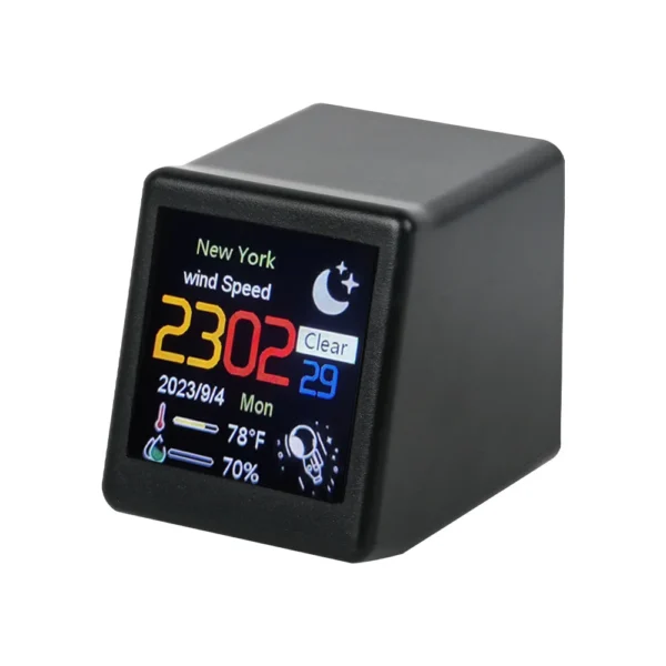 Small Portable Smart Wifi Weather Station Display Weather Temperature Humidity Time Alarm Clock Desktop Decoration - Image 1