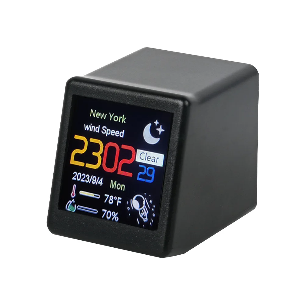 kf-Sf3d987d558a44265831d7c1296648b0do Small Portable Smart Wifi Weather Station Display Weather Temperature Humidity Time Alarm Clock Desktop Decoration - Image 1