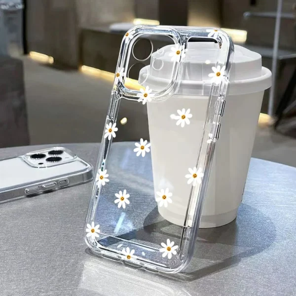 Small Flower Soft Case For iPhone 16 Pro Case iPhone 15 13 16e 11 12 14 17 Pro Max XR XS 7 8 Plus SE Shockproof Anti-drop Cover - Image 2