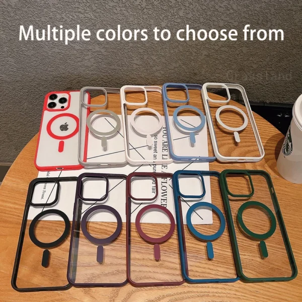 Luxury Magsafe Transparent Phone Case For iPhone 16 15 14 13 12 11 Pro Max Mini Plus Magnetic Wireless Charge Shockproof Cover - Image 6