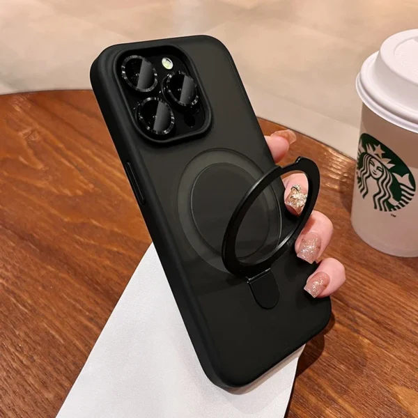 Luxury Magsafe Wireless Charging Case For iPhone 11 12 13 14 15 16 Pro Max Plus Magnetic Ring Bracket Camera Protection Cover - Image 4