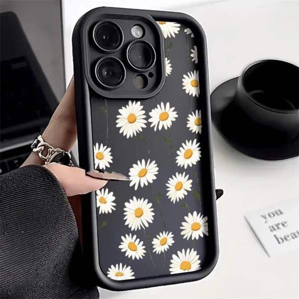 Daisy Flower Silicone Phone Case For iPhone 13 Case iPhone 11 12 14 15 16 17 Pro Max XR X XS 7 8 Plus SE Soft Shockproof Cover - Image 4