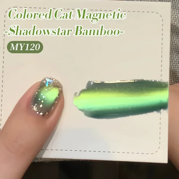 BORN PRETTY 10ml Christmas Green Colored Cat Magnetic Gel Nail Polish Auroras Ultra Shine Soak Off UV Nail Art Syrup Varnish - Image 4