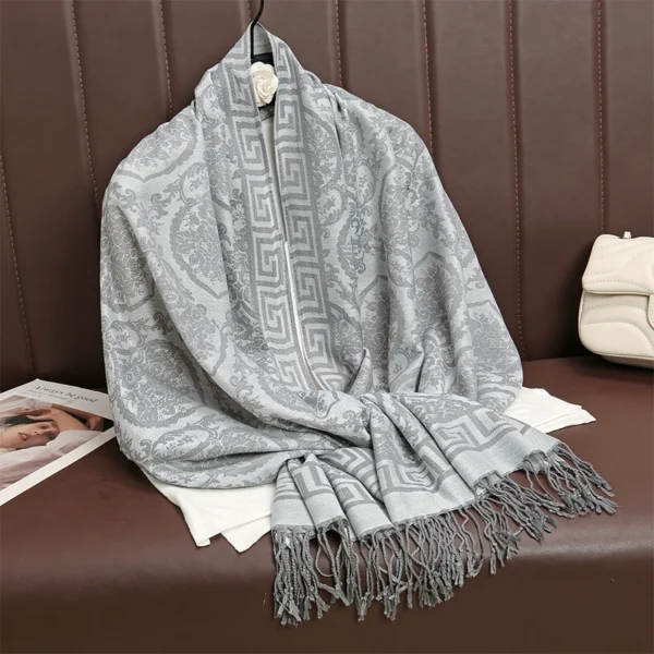 2024 Luxury Thick Cashmere Scarf Women Print New Wraps Pashmina Travel Poncho Warm Blanket Winter Bufanda Shawl Female Stoles - Image 3