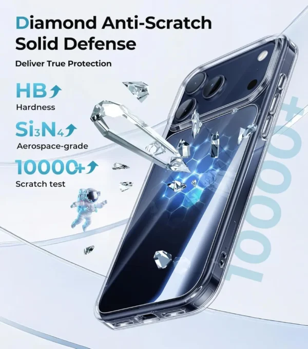 Crystal Clear Anti-Yellowing Transparent Phone Case for iPhone 17 Pro Max 17 Air 16 Pro 15 14 13 12 11 Shockproof Bumper Cover - Image 3