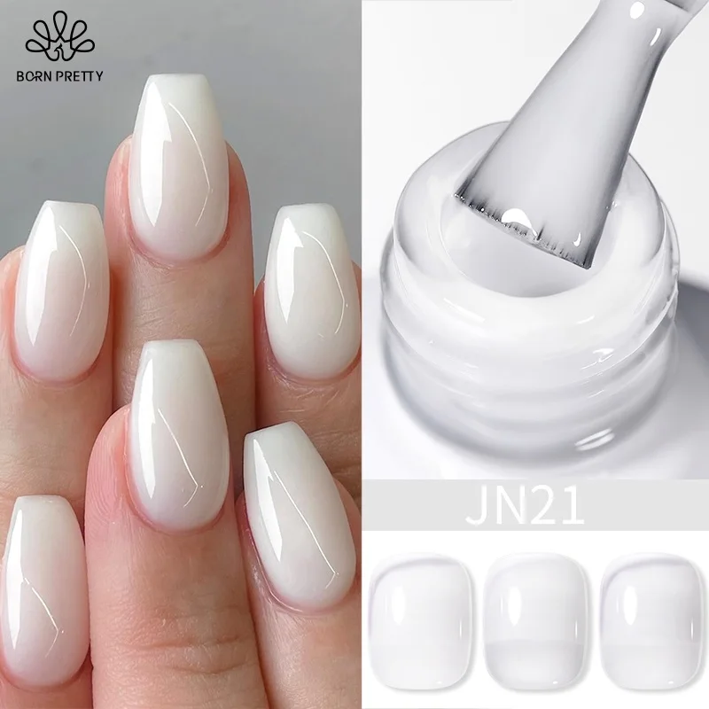 kf-Sf71365b2314044dba3cc3565c9169dbcv BORN PRETTY Milky White Jelly Nude Gel Nail Polish 10ml White Translucent Soak Off Gel Vernis Semi Permanent Need UV Light Cure - Image 1
