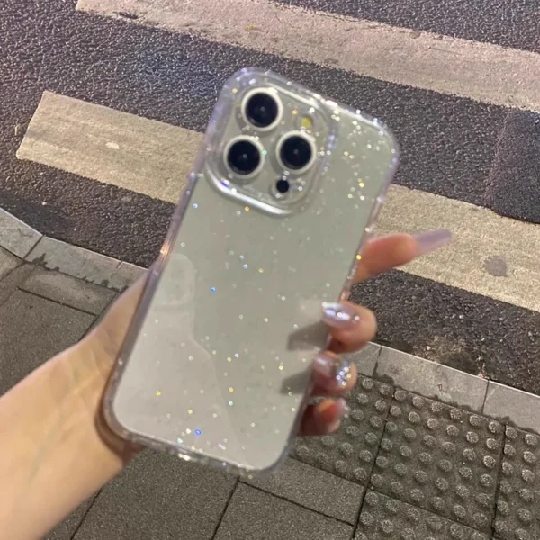 Soft Glitter Transparent Phone Case For iPhone 17 11 12 13 14 15 16 Pro Max 14 15 16 Plus Shockproof Silicone Clear Bumper Cover - Image 6
