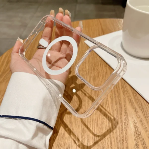 Luxury Clear Magnetic Case For MagSafe For iPhone 16 17 Pro Max 17 Air With Camera Touch Buttons Case Wireless Charging Cover - Image 6