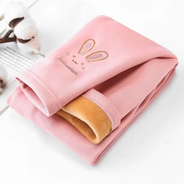2025 Children Leggings Girls Fleece Lined Thermal Bottoms Baby Casual Trousers Kids Warm Pants Elastic Bunny Tights 3-8 Years - Image 3