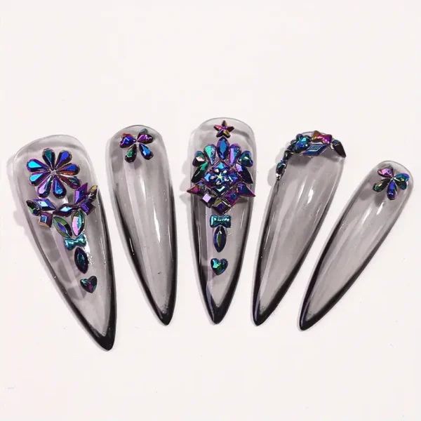 Multi Shapes 3D Flat Bottom Nail Rhinestones Colorful Nail Gems Glass AB Crystal Kit Nail Charms For DIY Manicure Craft Decora - Image 3
