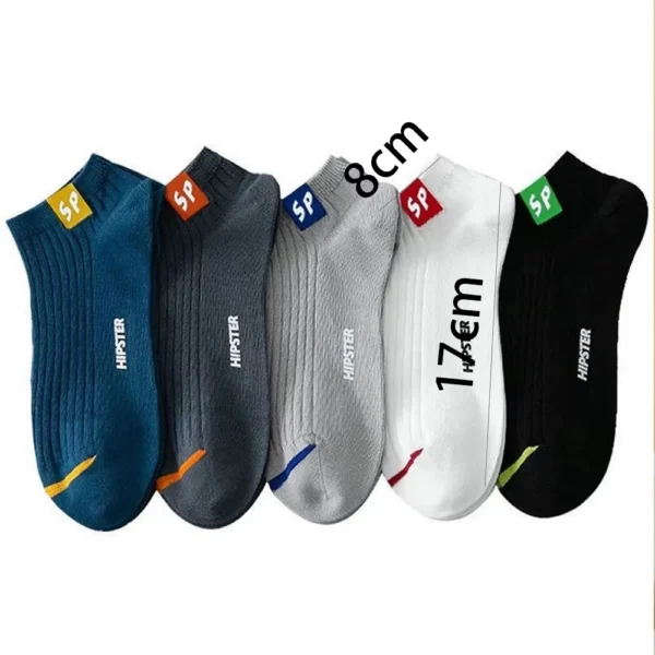 5 Pairs Men Socks Set Cotton Ankle Socks Low Cut Breathable Short Socks Soft Comfy Casual Sport Socks for Daily Summer Wear - Image 6
