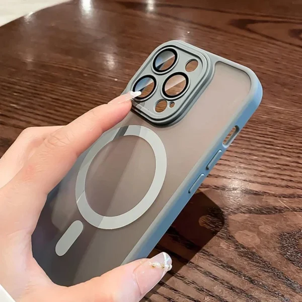Luxury Matte Magsafe Phone Case For iPhone 11 12 13 14 15 16 17 Pro Max Plus Air Transparent Magnetic Shockproof Bumper Cover - Image 5