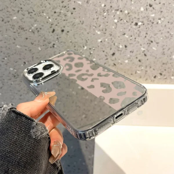 Leopard Print Phone Case For iPhone 13 Case iPhone 11 15 12 14 16 Pro Max Abstract Soft TPU Shockproof Makeup Mirror Cover Funda - Image 5