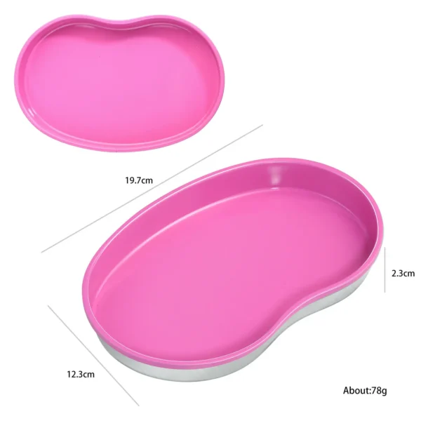 1Pcs Pink Stainless Steel Cosmetic Storage Tray Nail Art Equipment Plate Tools Dental&False Nails Nail Decorations Display Tray - Image 6