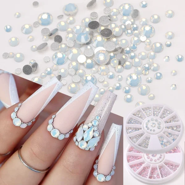 BORN PRETTY Opal Nail Rhinestones Crystal Gems Nail Beads Mixed Color Pink 3D Nail Decoration In Wheel DIY Nail Art Decorations - Image 2