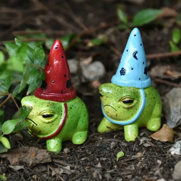 Creative Party Hat Cute Little Frog Statue Garden Courtyard Crafts Decoration Give Halloween Gift to Friends - Image 7