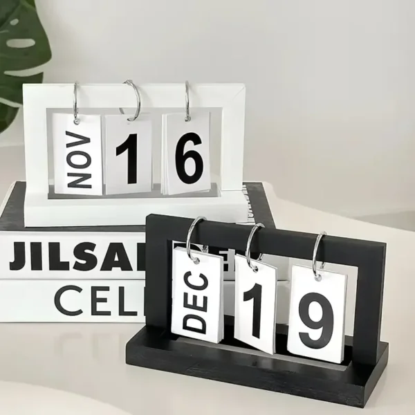 Ins Minimalist Style Living Room Office Decoration Wooden Calendar Ornament Modern Desk Accessories Simple Home Decor Crafts Gift - Image 7