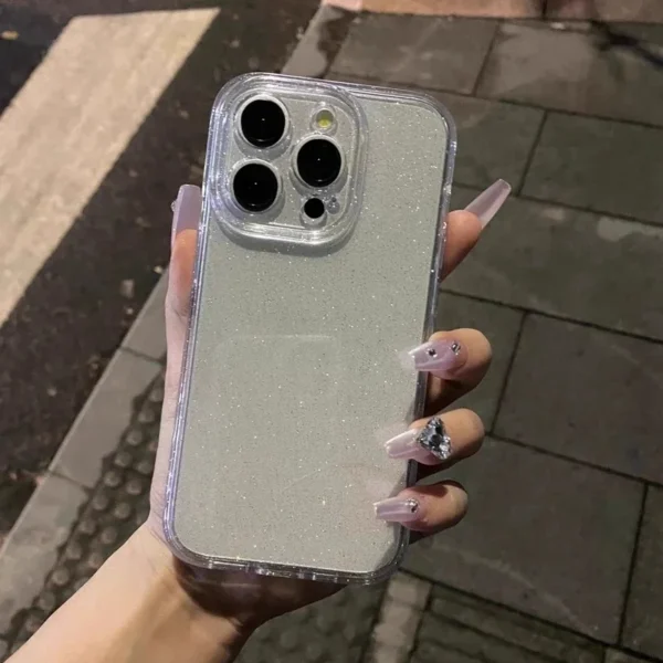 Soft Glitter Transparent Phone Case For iPhone 17 11 12 13 14 15 16 Pro Max 14 15 16 Plus Shockproof Silicone Clear Bumper Cover - Image 4
