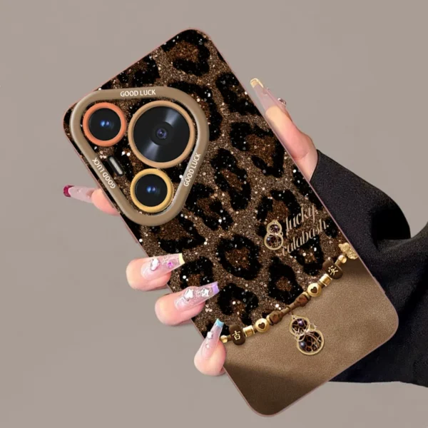 [Imported liquid silicone] Leopard print lucky gourd is suitable for Huawei pura80 mobile phone case pura80pro new goddess p80ultra super hot p70pro temperament p60 all-inclusive p50 set - Image 1