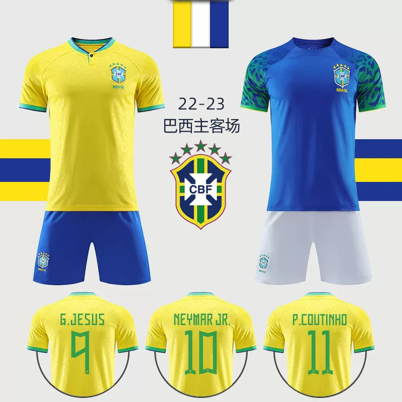 imgextra-i1-729960119-O1CN01kr37pN1CkXvS9tk1u_0-item_pic Brazil World Cup Jerseys Home and Away Neymar No. 10 Training Team Uniforms Children's Football Uniforms Men's and Women's Suits Customized - Image 1