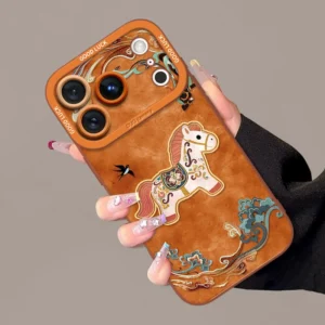 [Imported liquid silicone] Xingyu Orange Dunhuang Horse is suitable for Apple 17promax mobile phone case iphone17pro new iPhone air light national style 16promax super hot 15pro set