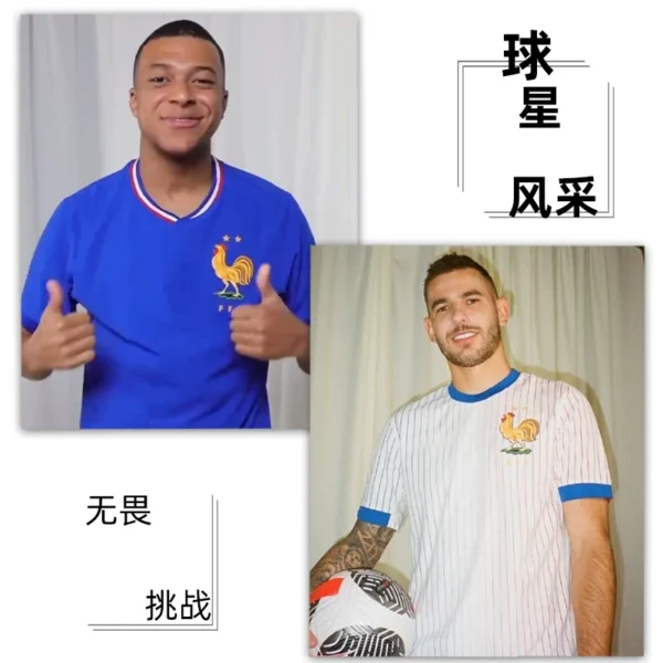 European Cup France team jersey national team uniform home and away Mbappe game training football uniform suit men's customization - Image 2