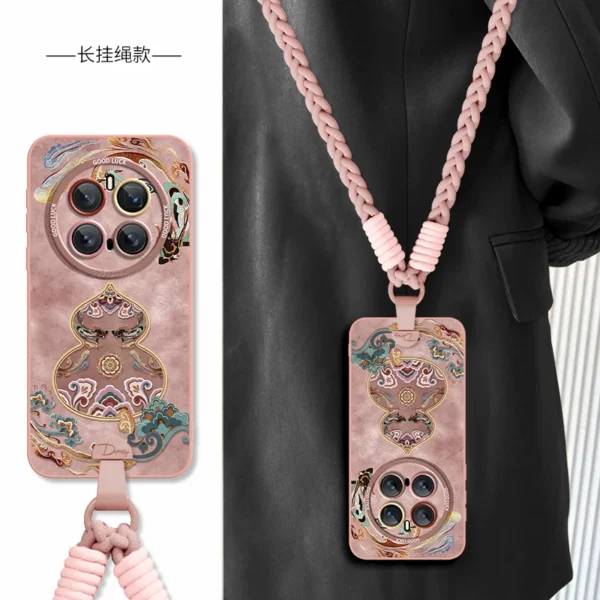 [Crossbody wrist lanyard] Dunhuang gourd suitable for Huawei mate80 mobile phone case mate80pro new female mate80promax high-end strap mate70 silicone cultural and creative Yadan - Image 4