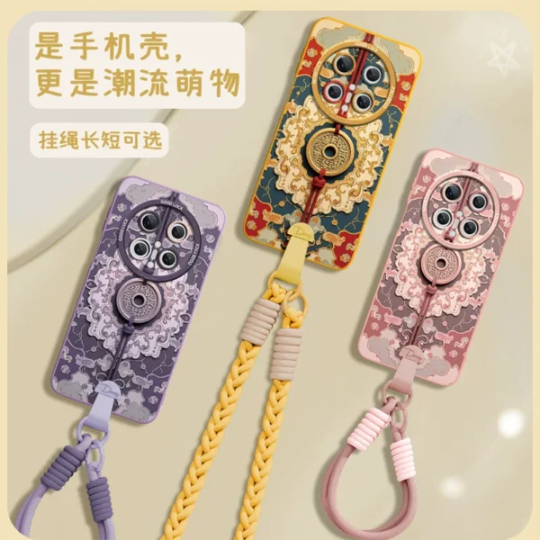 [Crossbody wrist lanyard] Retro mountain ghost spending money is suitable for Huawei mate80 mobile phone case mate80promax new mate70pro super hot mate50 light national style 60 silicone soft case - Image 3
